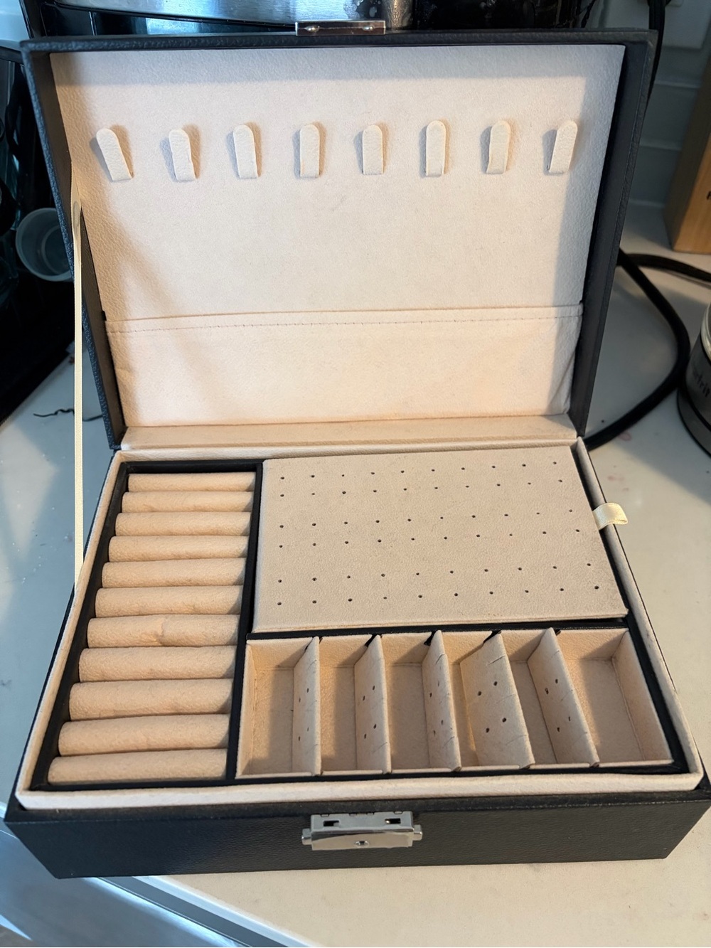Jewelry Organizer Box with Ring & Earring Storage